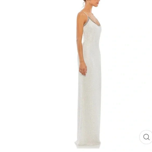MAC DUGGAL BEADED SPAGHETTI STRAP COLUMN GOWN Size 4 - Picture 5 of 14